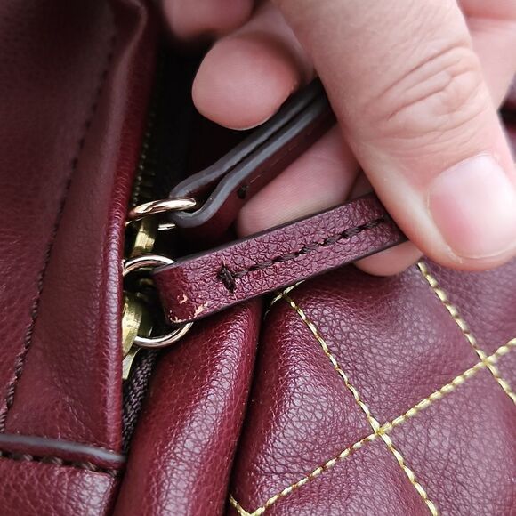 Fossil Sherri Burgundy Quilted Laptop Backpack - Picture 4 of 9